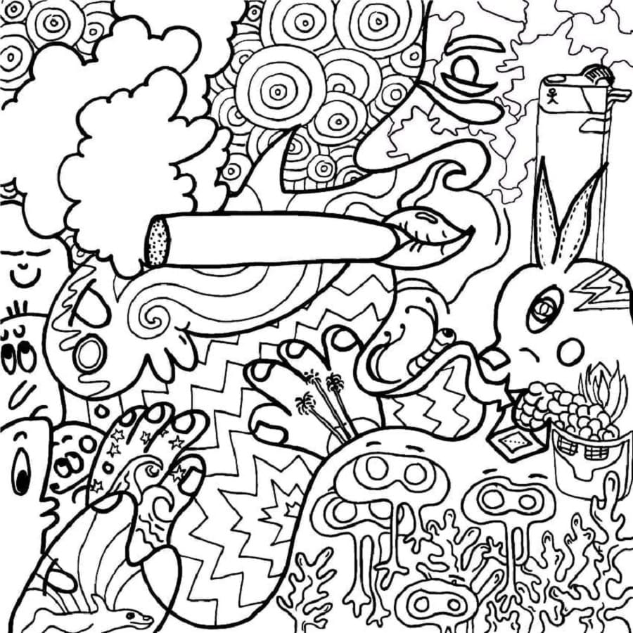 Printable Stoner Free Coloring Page