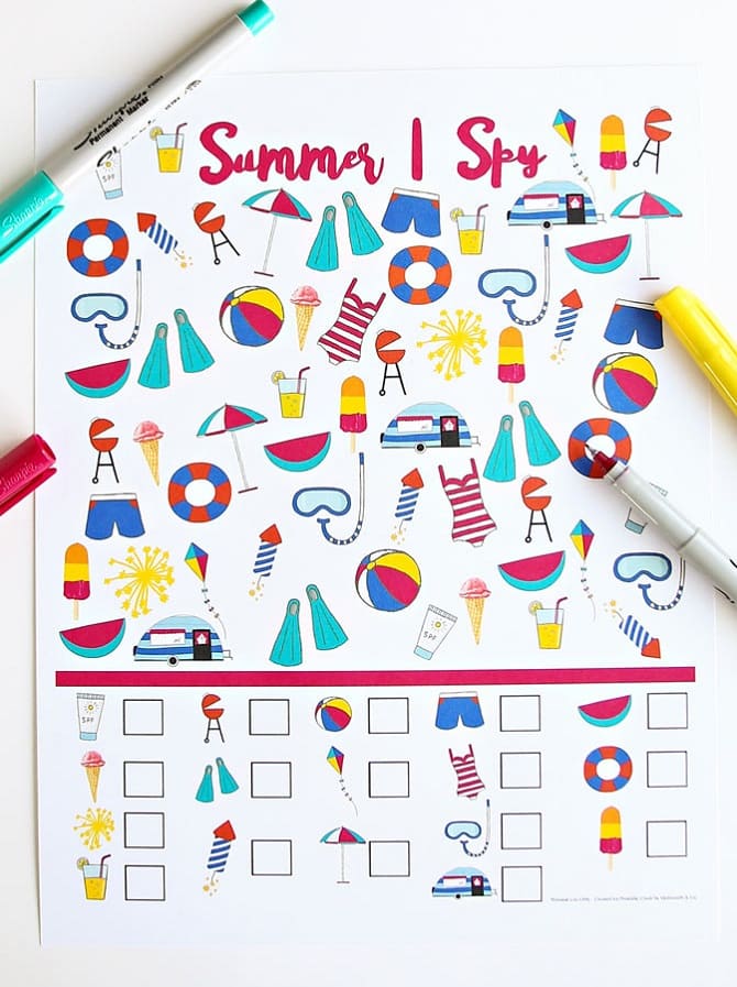 Printable Summer I Spy For Kids