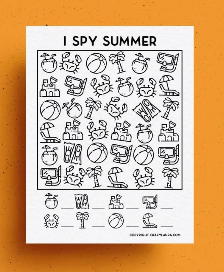 Printable Summer I Spy Free Images