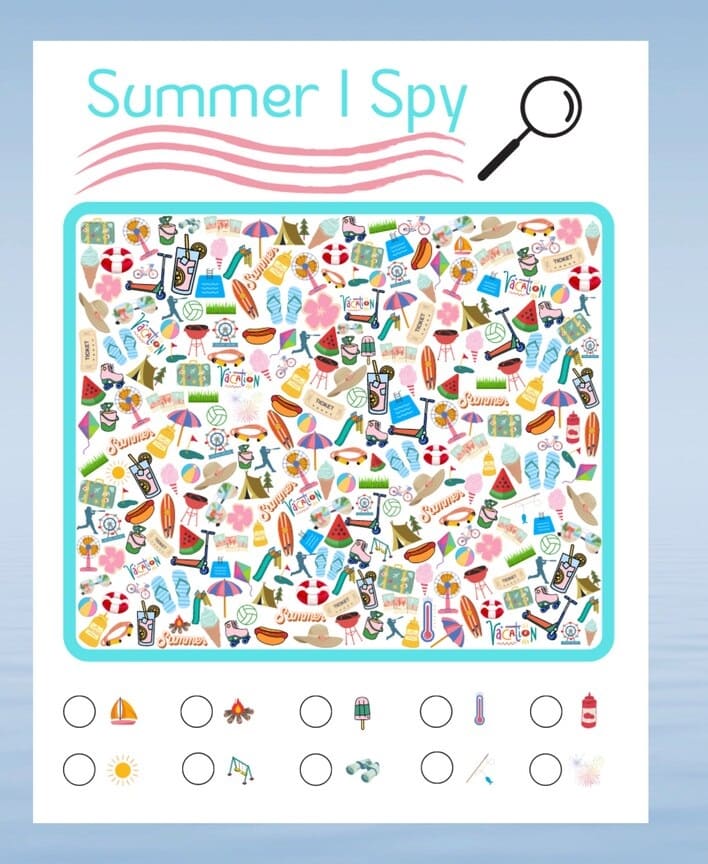 Printable Summer I Spy Picture Download