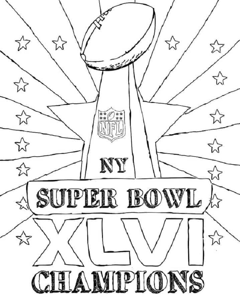 Printable Super Bowl Trophy Coloring Page