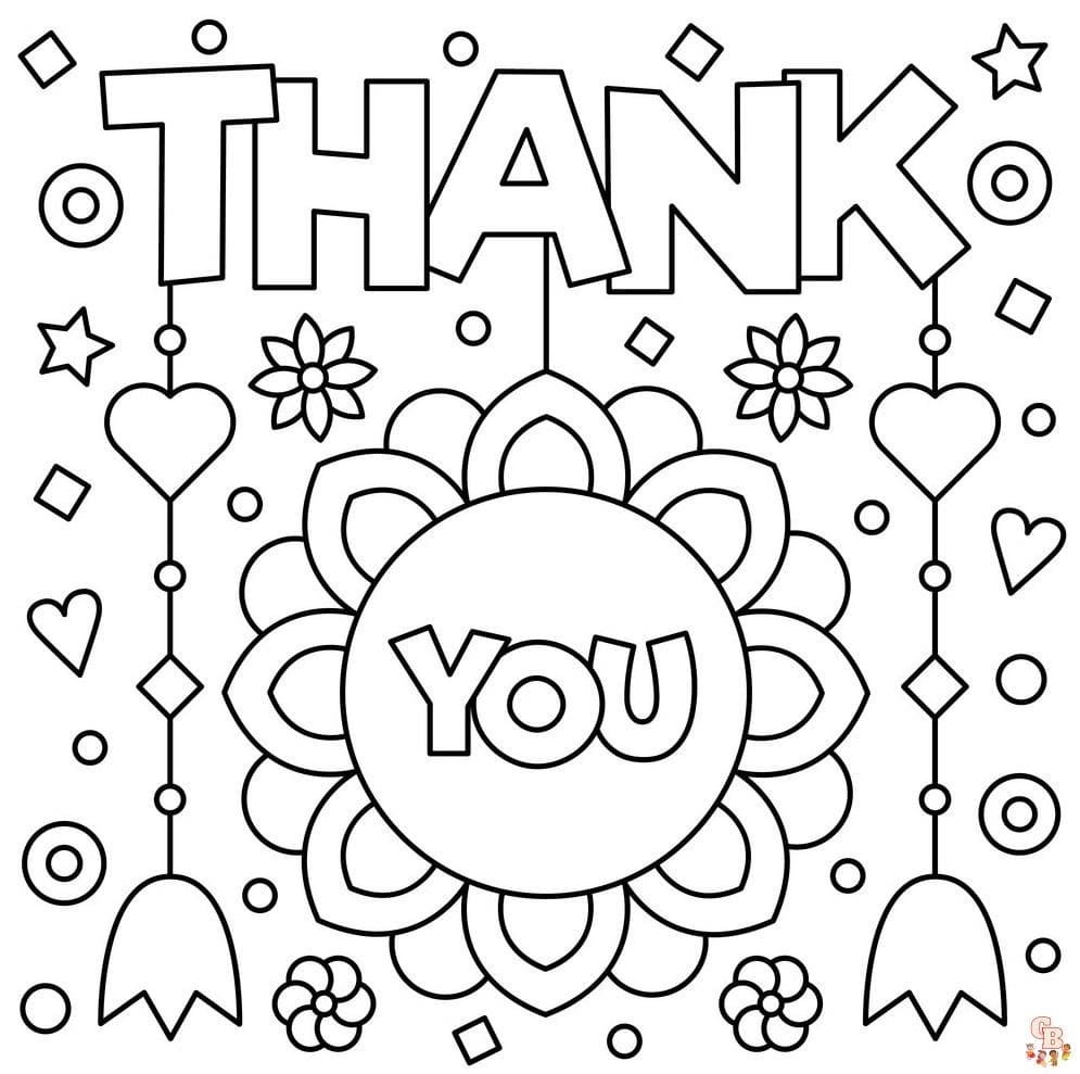 Printable Thank You Sign for Kids to Color