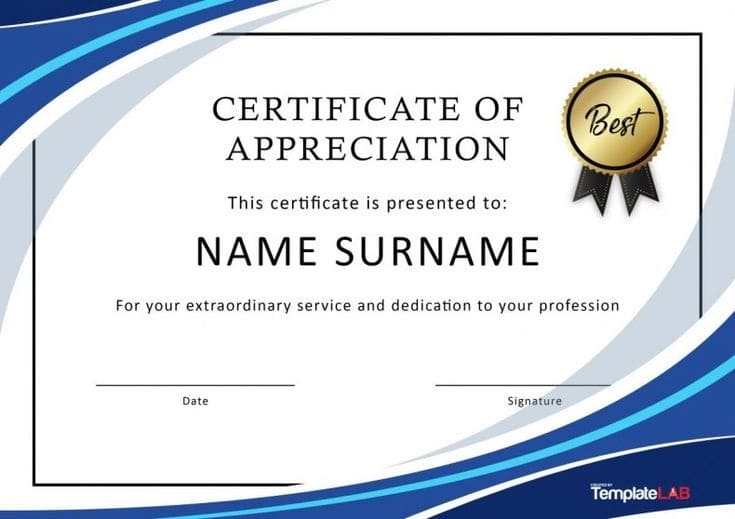 Printable The Award Certificate