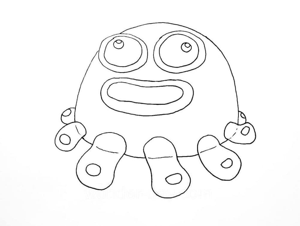 Printable Toe Jammer from My Singing Monsters Coloring Page