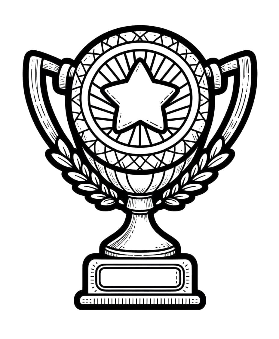Printable Trophy For Adult Coloring Page