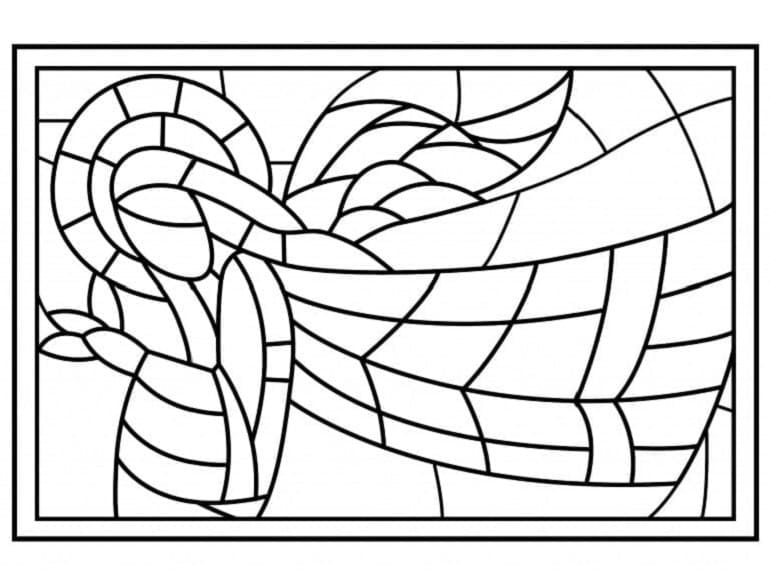 Printable Very Easy Stained Glass Coloring Page