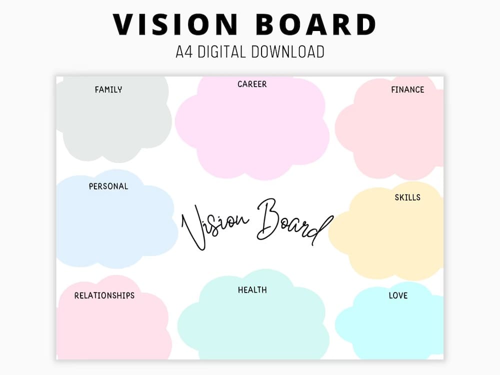 Printable Vision Board Template For Free