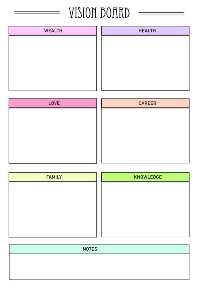 Printable Vision Board Template For Kid