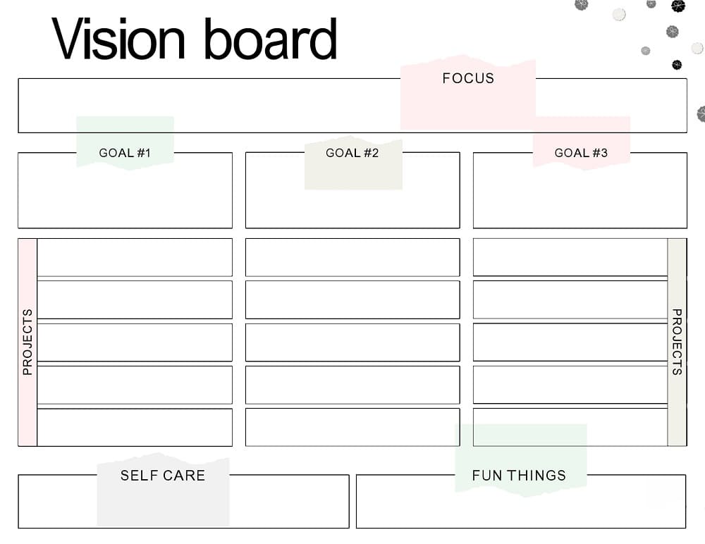 Printable Vision Board Template Free For Kids