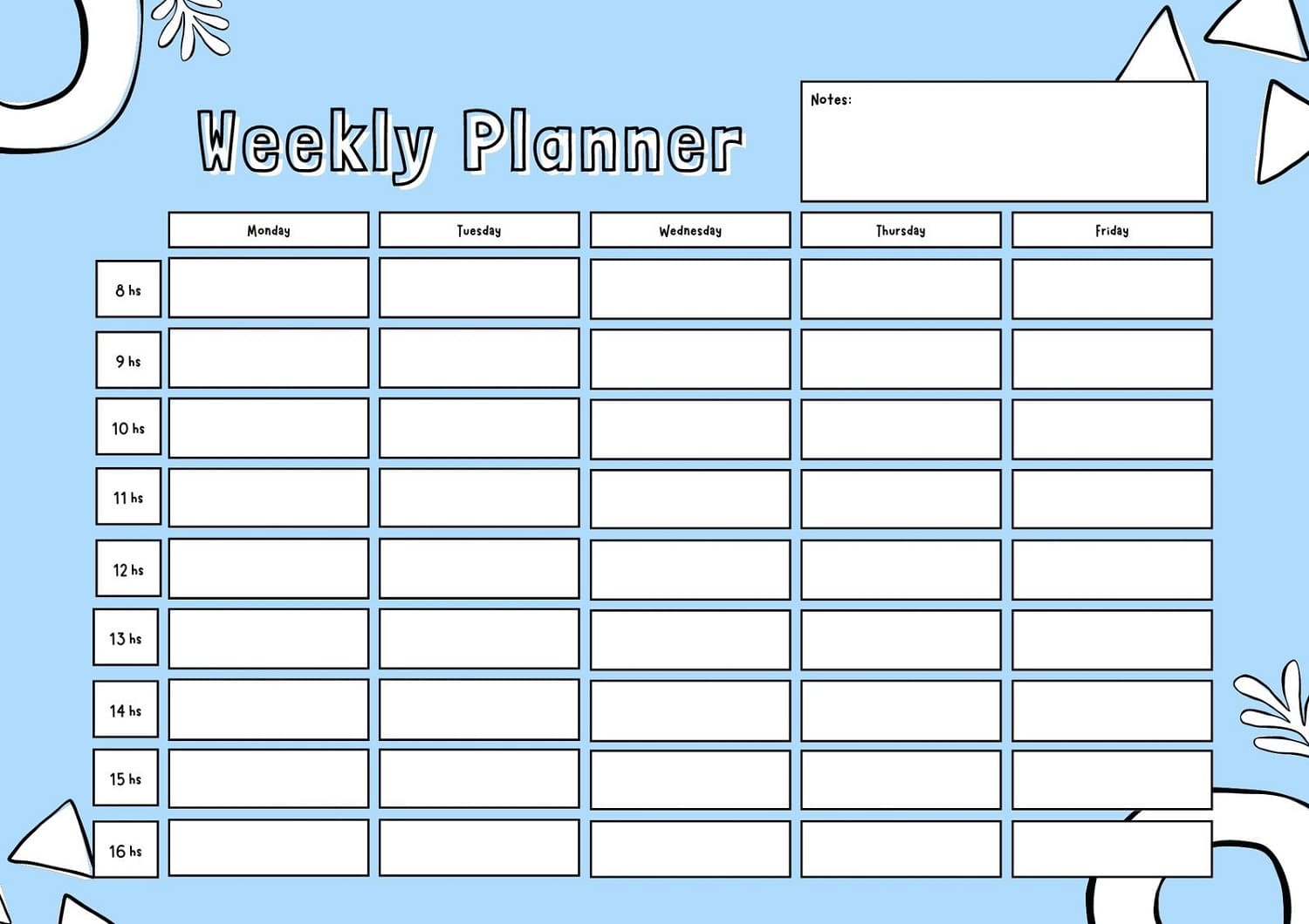 Printable Weekly Schedule Template Pictures