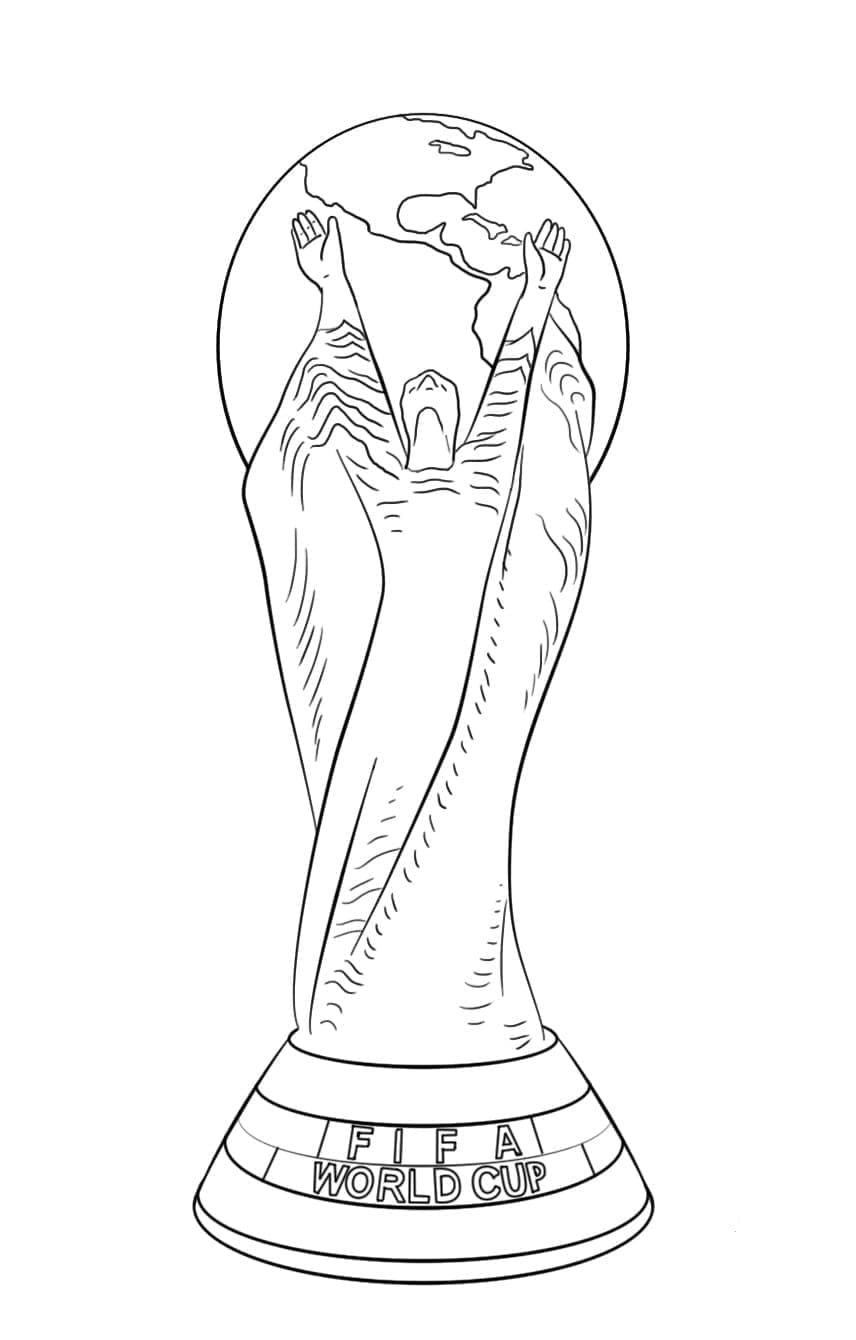 Printable World Cup Trophy Coloring Page
