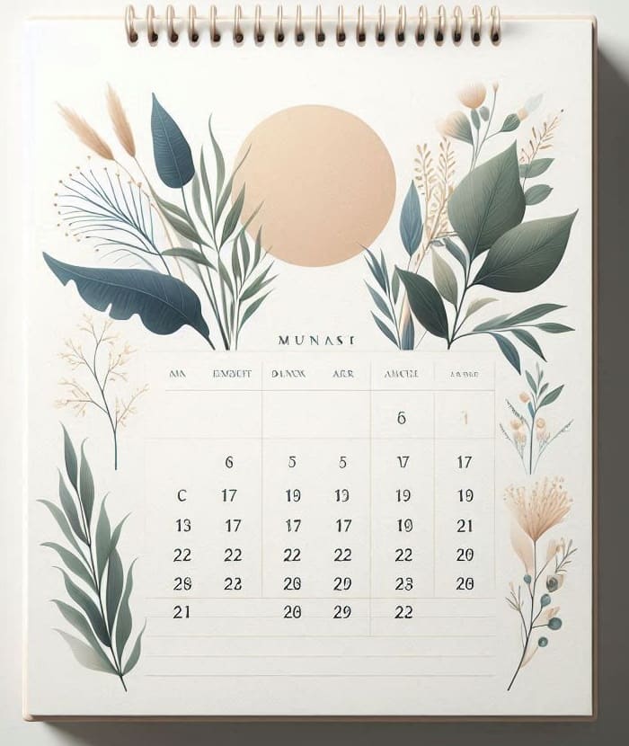 Calendar Template Free Image