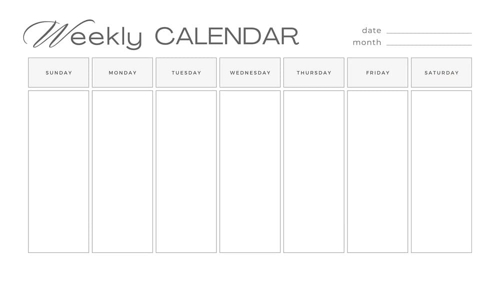 Download Printable Calendar Template
