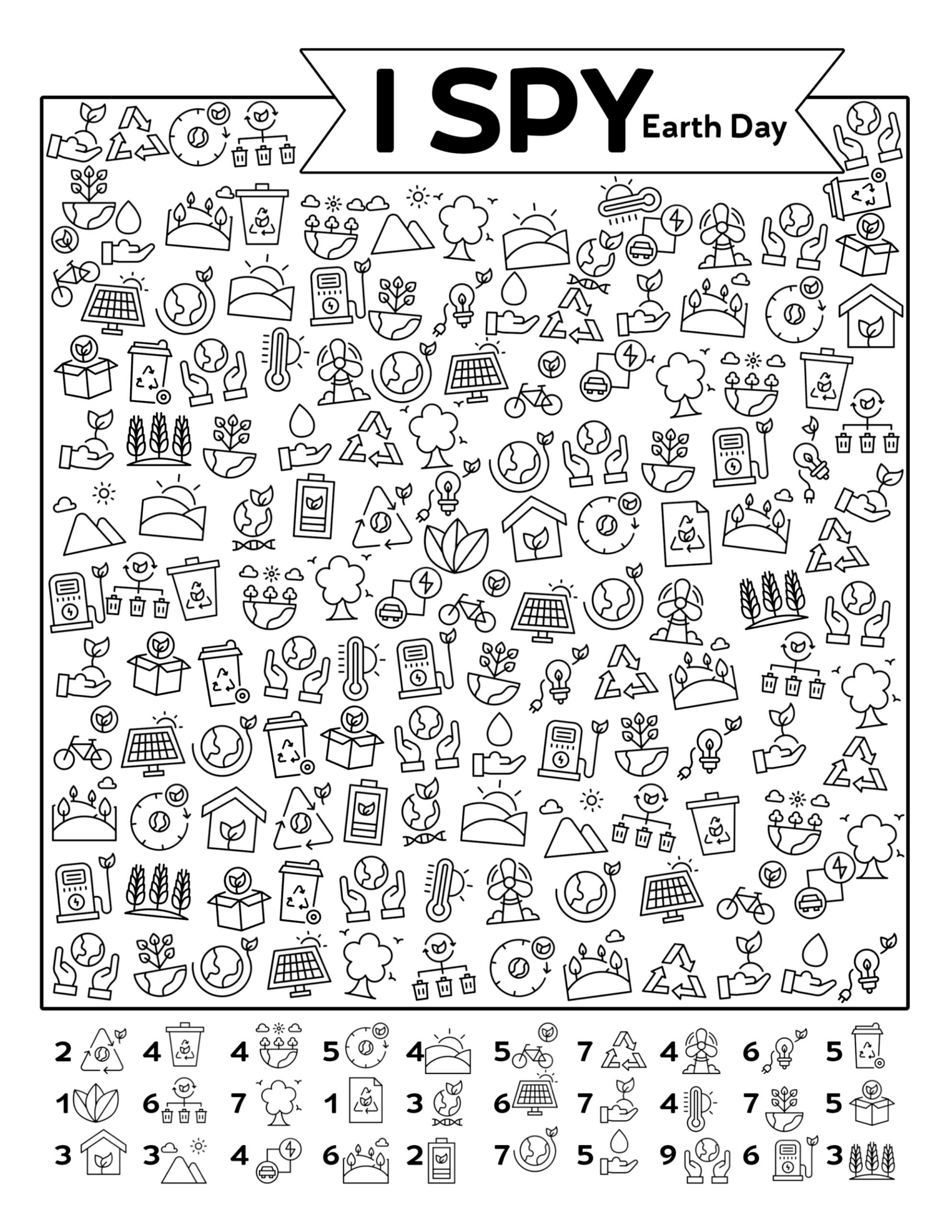 Download Printable Earth Day I Spy Free