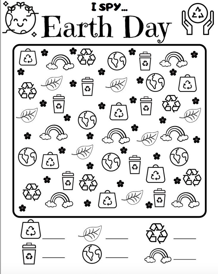 Download Printable Earth Day I Spy Image
