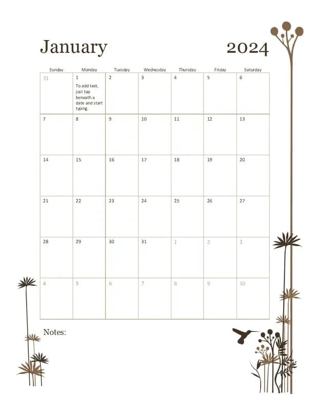 Image of Calendar Template