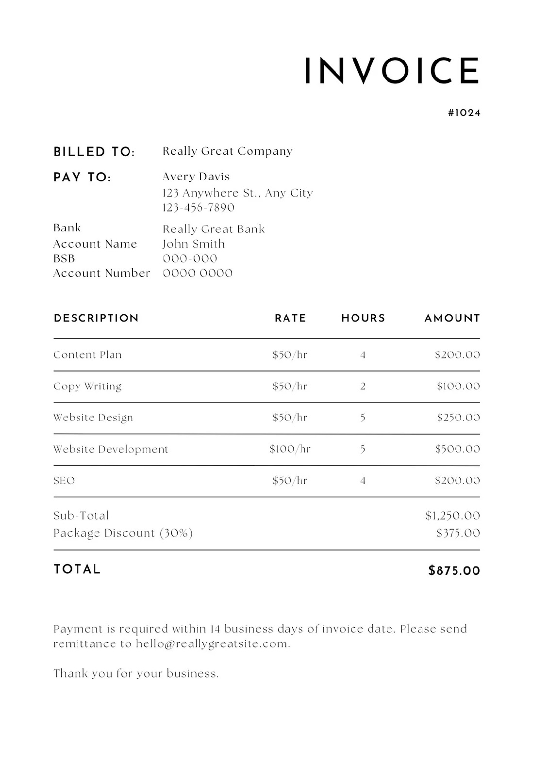 Image of Invoice Template