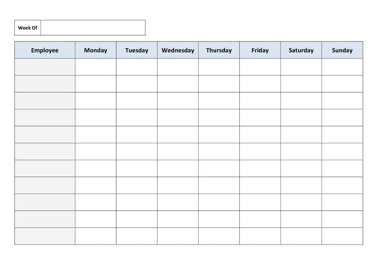 Image of Work Schedule Template