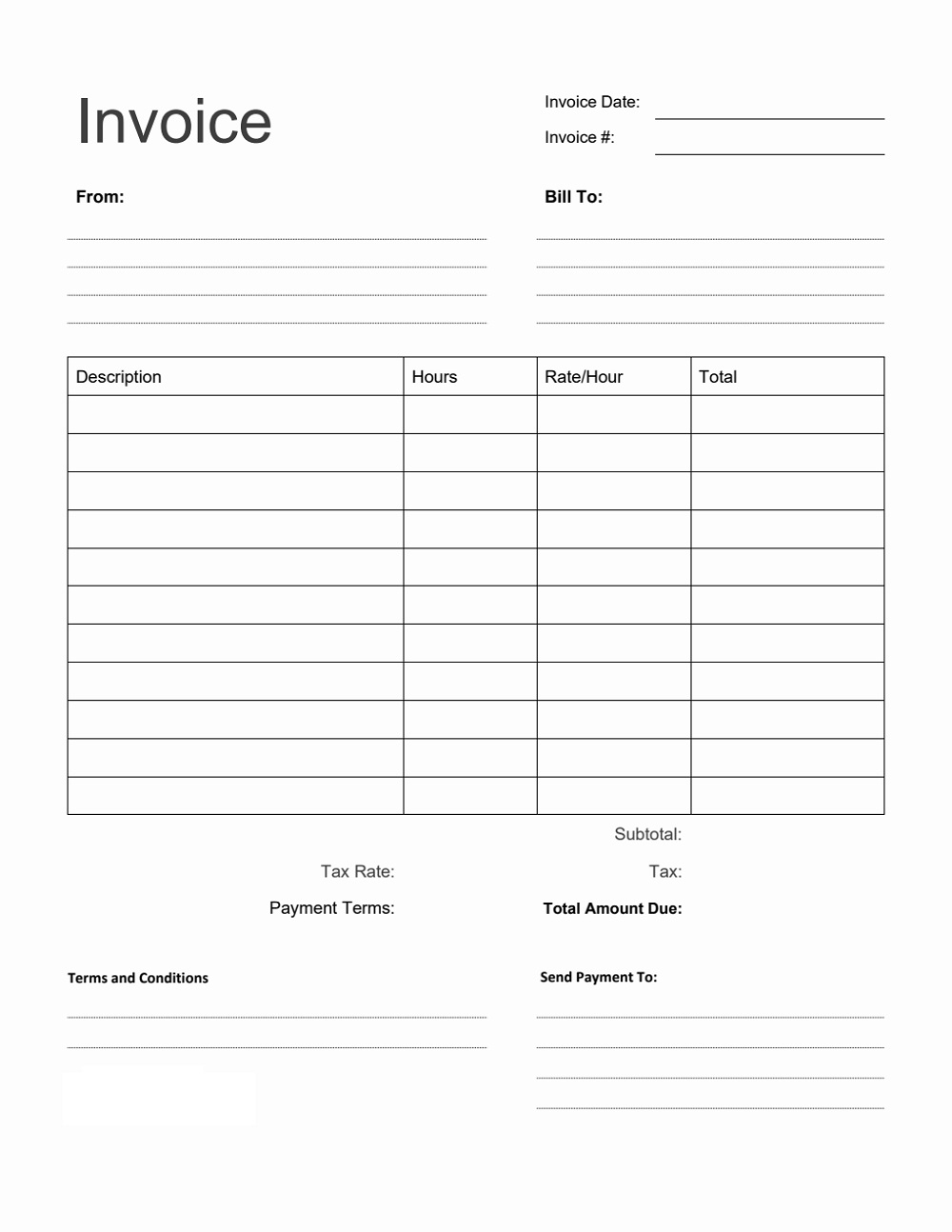 Invoice Template Free Image