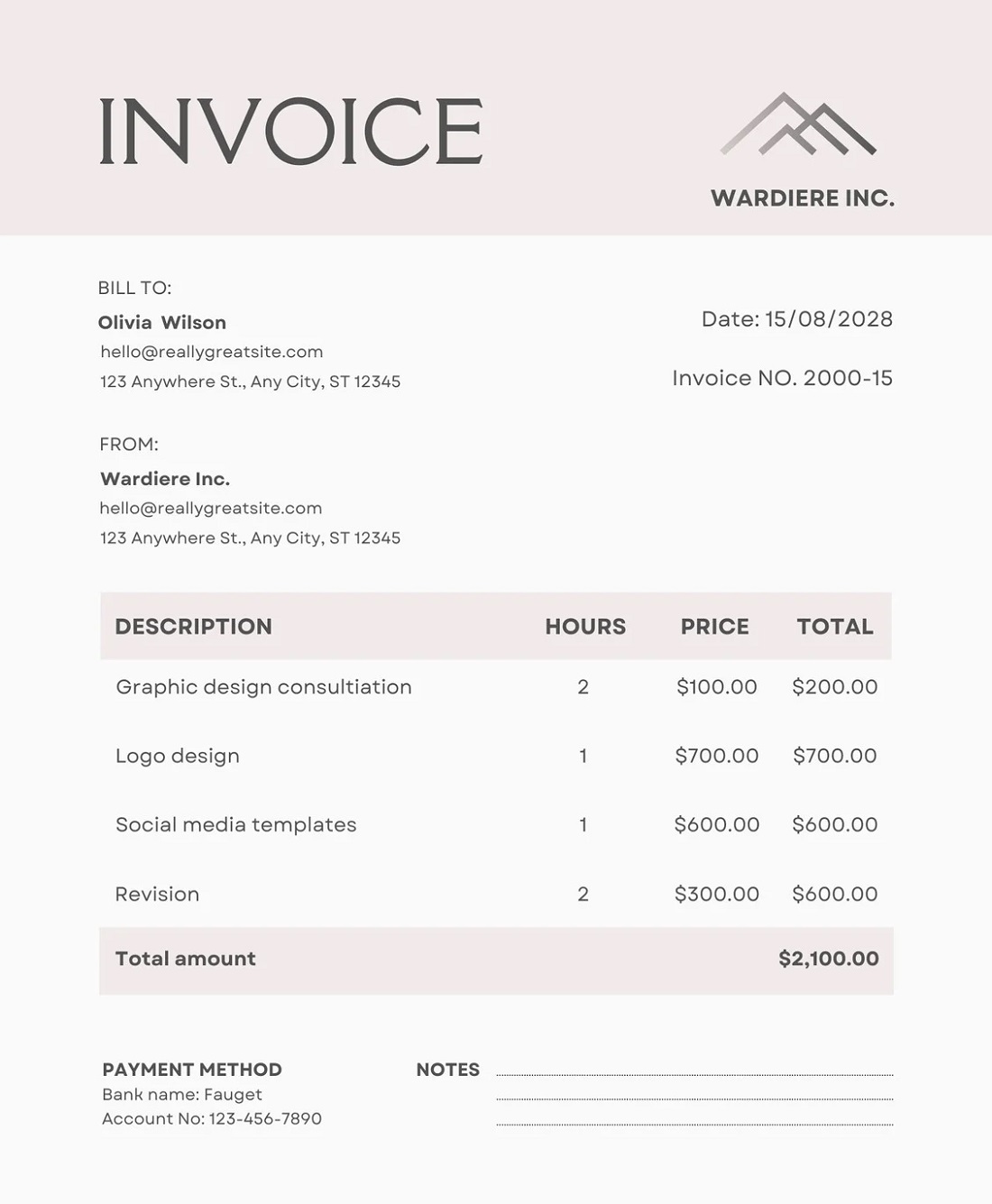Printable Amazing Invoice Template