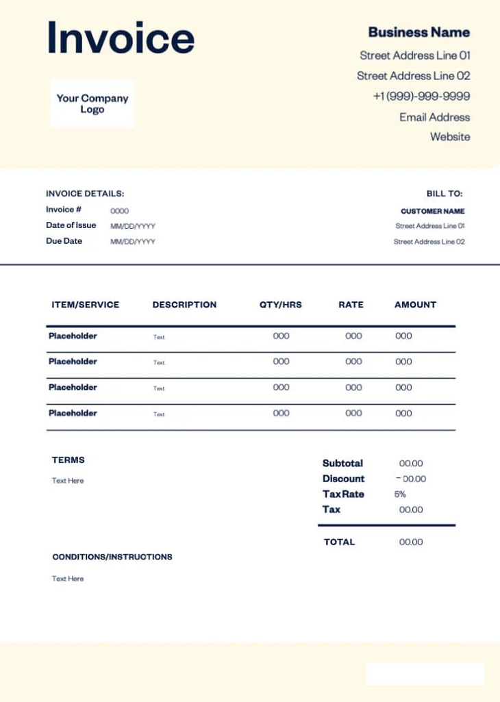 Printable Basic Invoice Template For Free