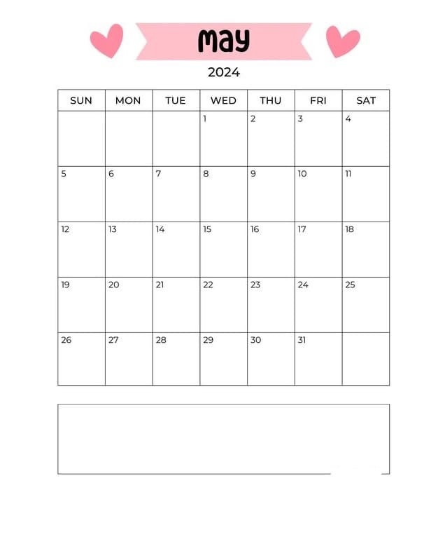 Printable Calendar Template Free Download