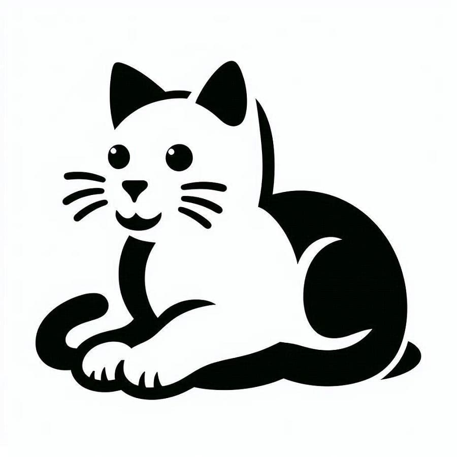Printable Cat Outline Stencil