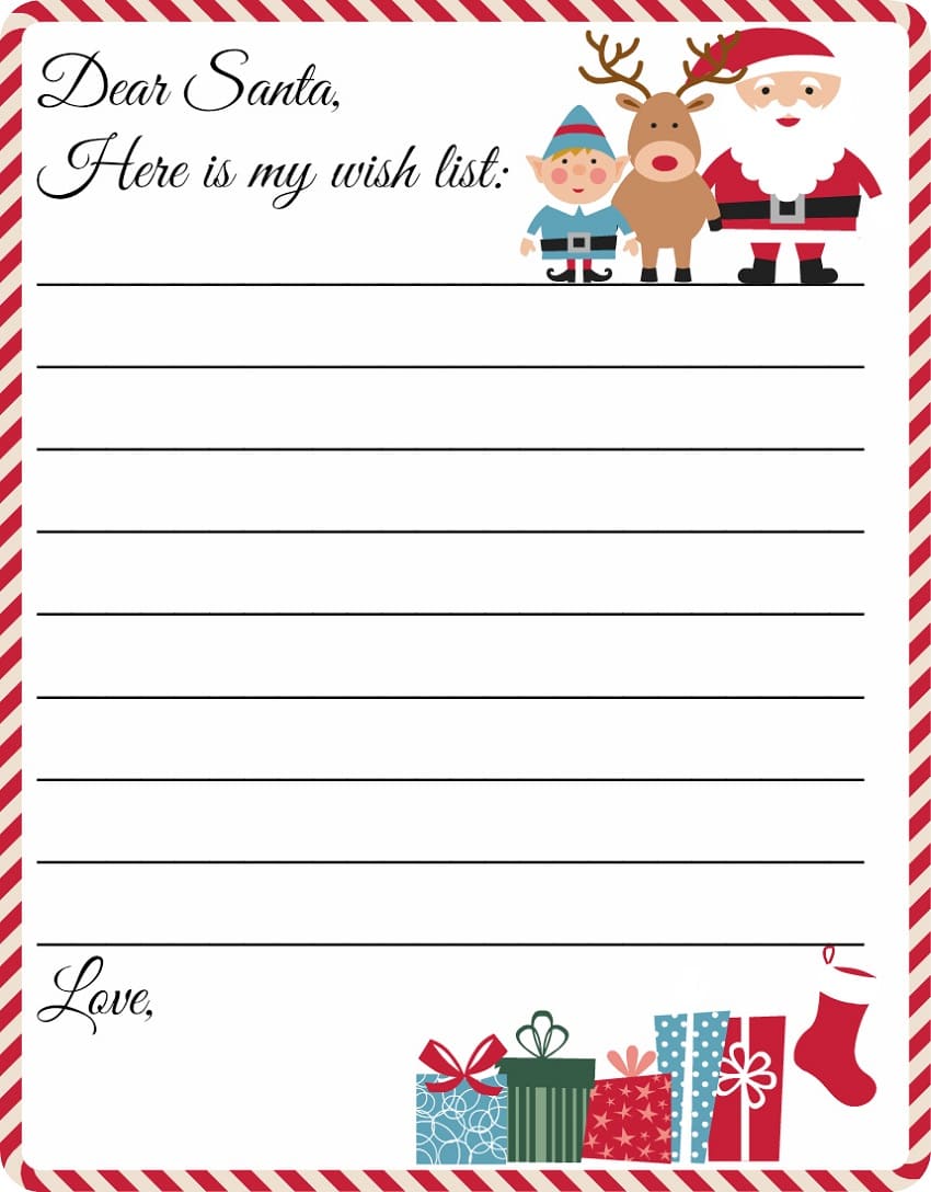 Printable Christmas List Template Pictures
