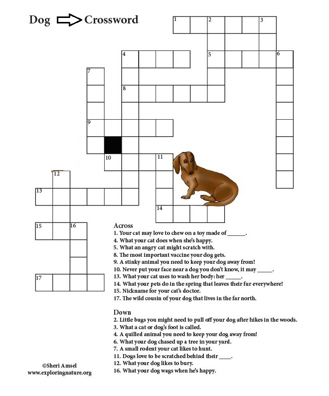 Printable Dog Crossword Puzzle For Free