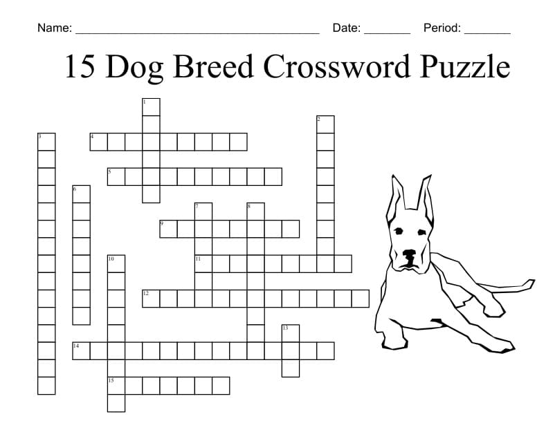 Printable Dog Crossword Puzzle Free