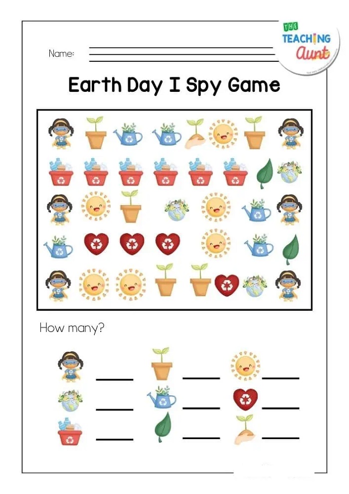 Printable Earth Day I Spy Basic