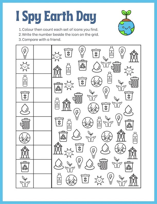 Printable Earth Day I Spy Free Download