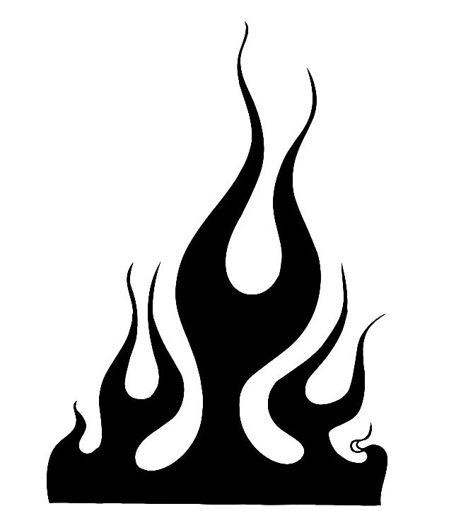 Printable Flame Stencil Download Free