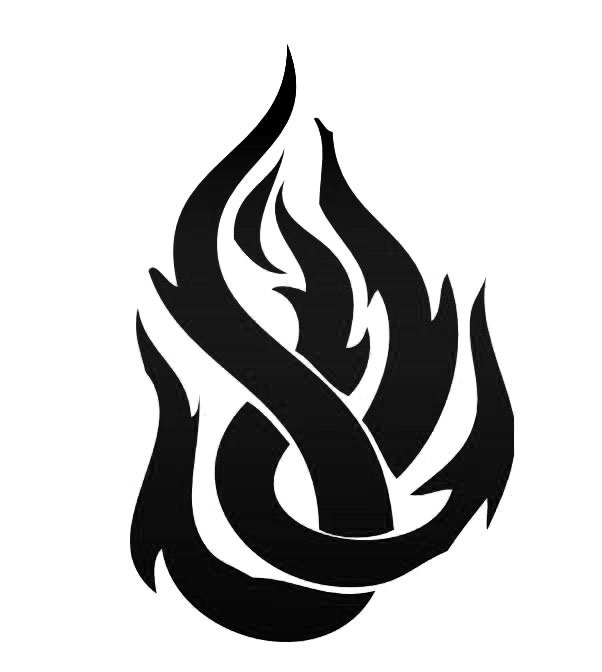Printable Flame Stencil Image
