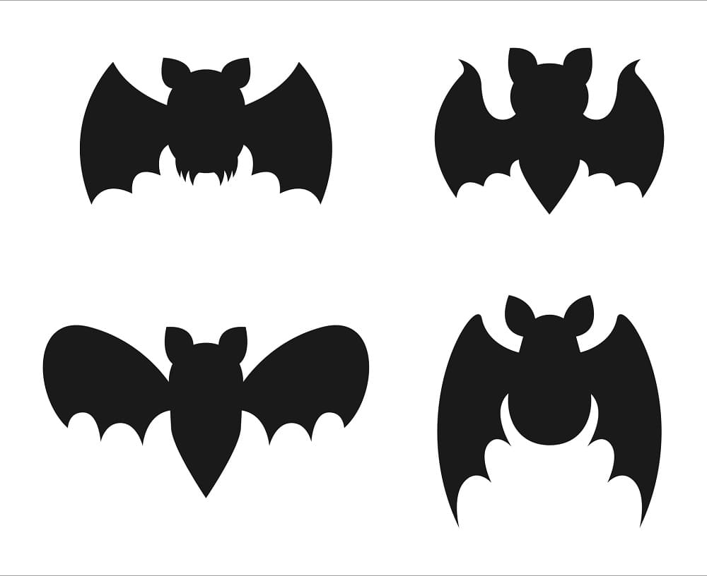Printable Four Bat Stencil