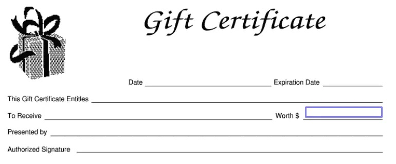 Printable Gift Card Template Free Download
