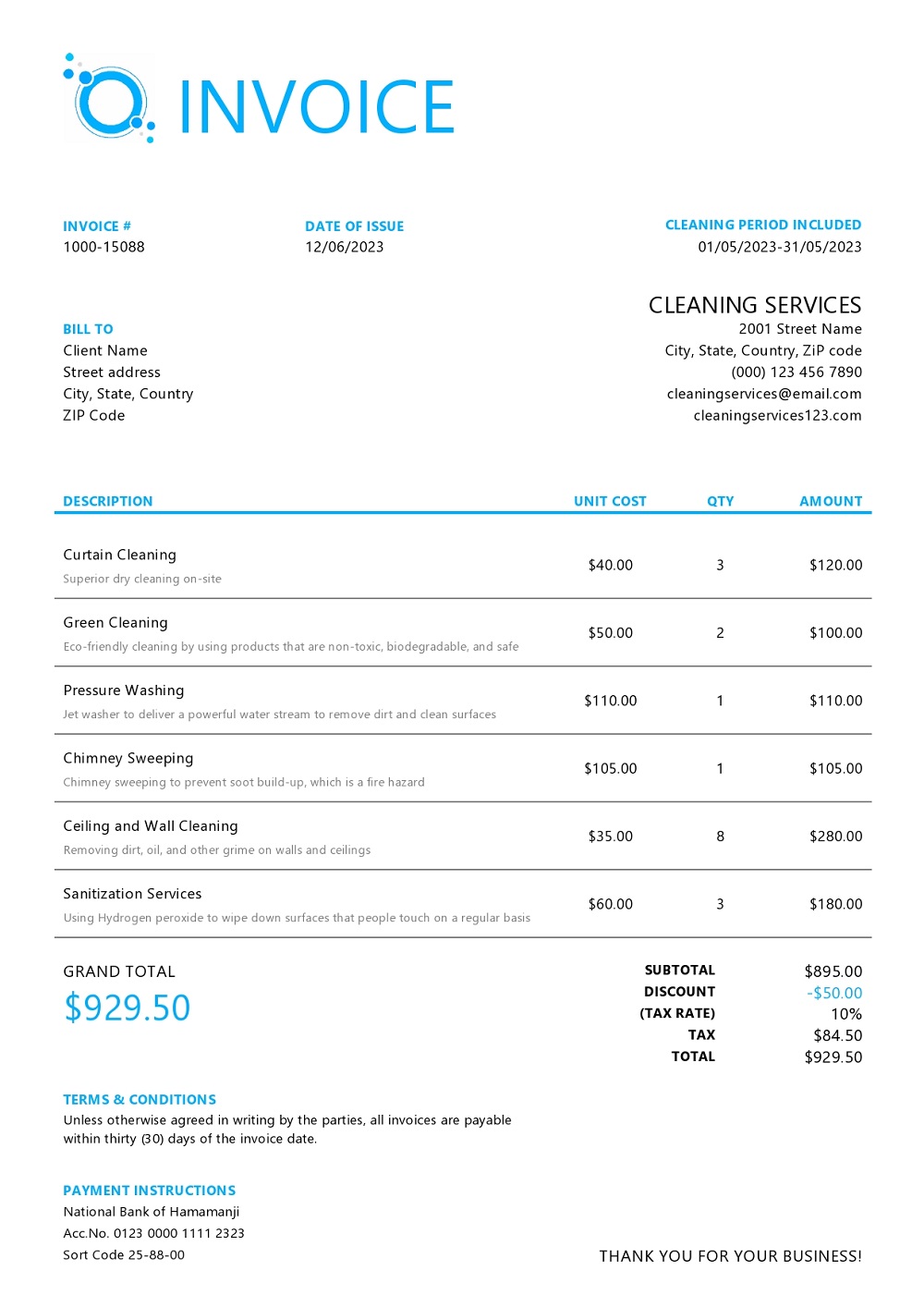 Printable Image of Invoice Template