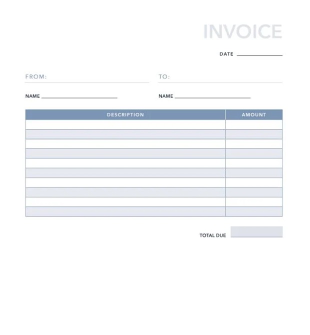 Printable Invoice Template Image