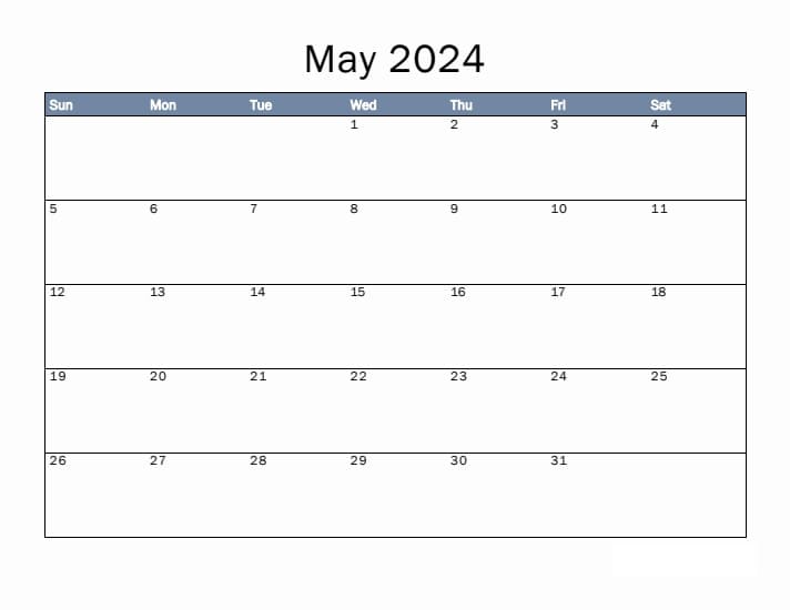 Printable Management Calendar Template
