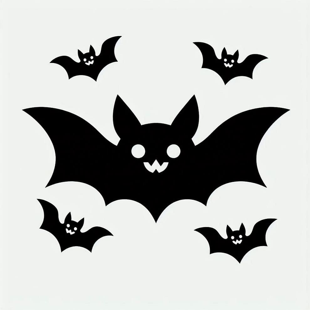 Printable Modern Bat Stencil