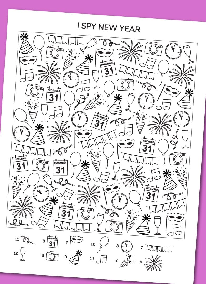 Printable New Years I Spy Download