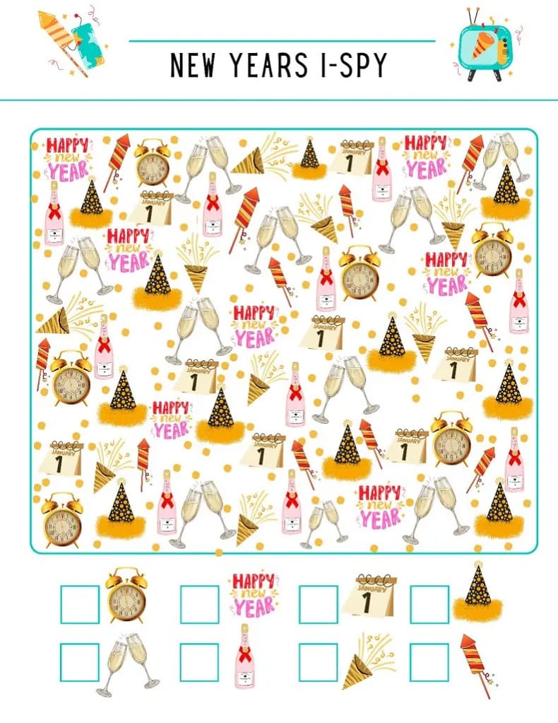 Printable New Years I Spy Free Images