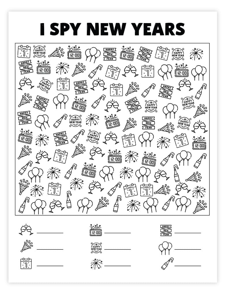 Printable New Years I Spy Free Picture