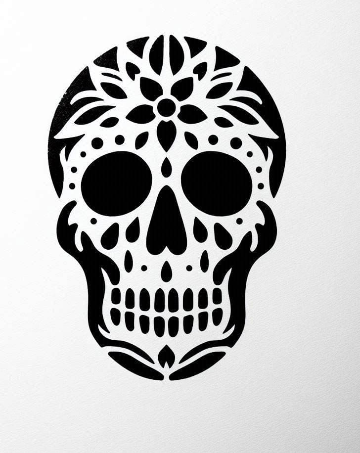 Printable Normal Skull Stencil