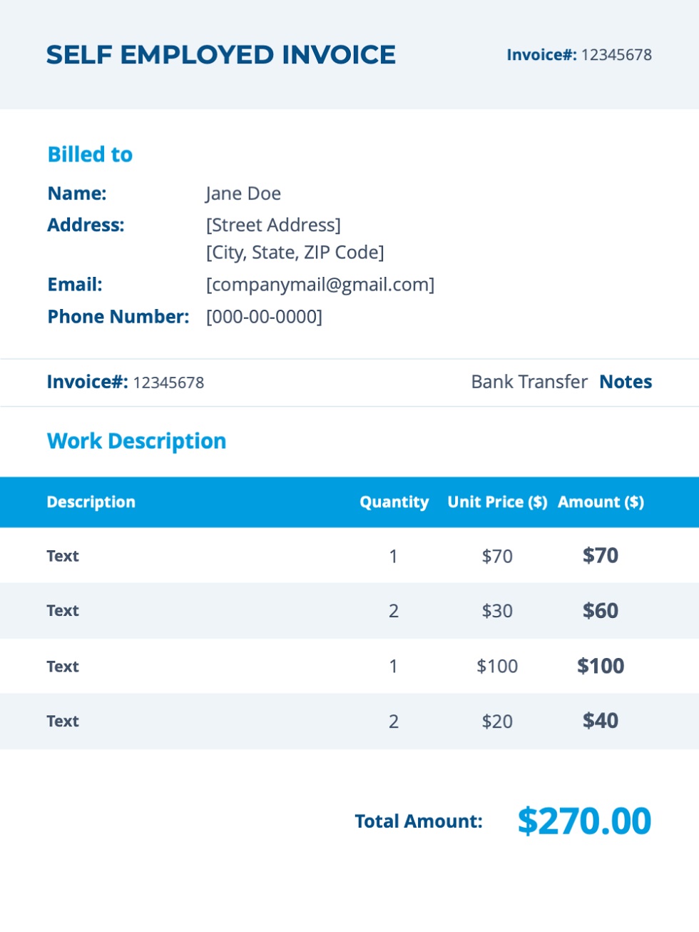 Printable Perfect Invoice Template