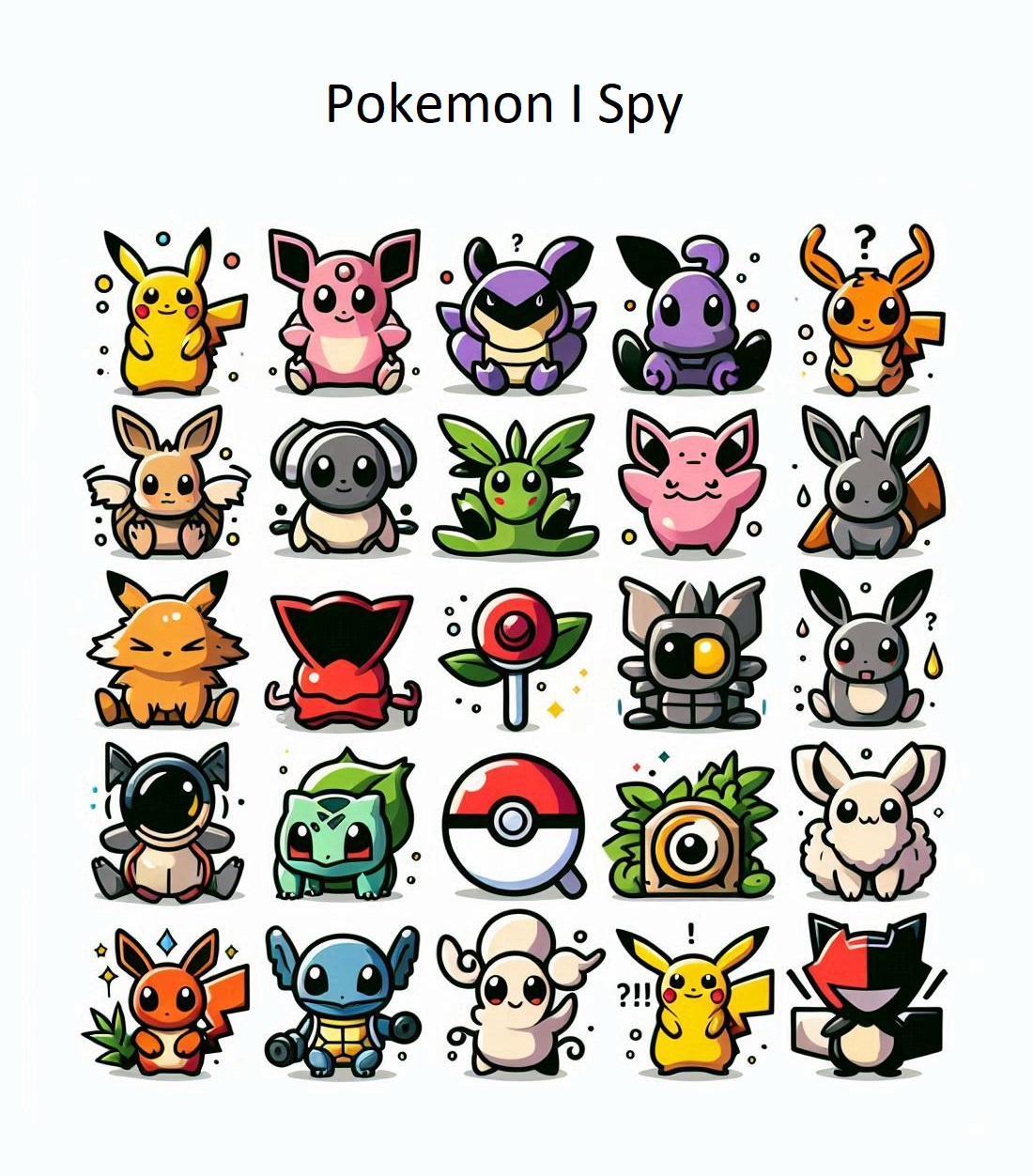 Printable Pokemon I Spy Free Download