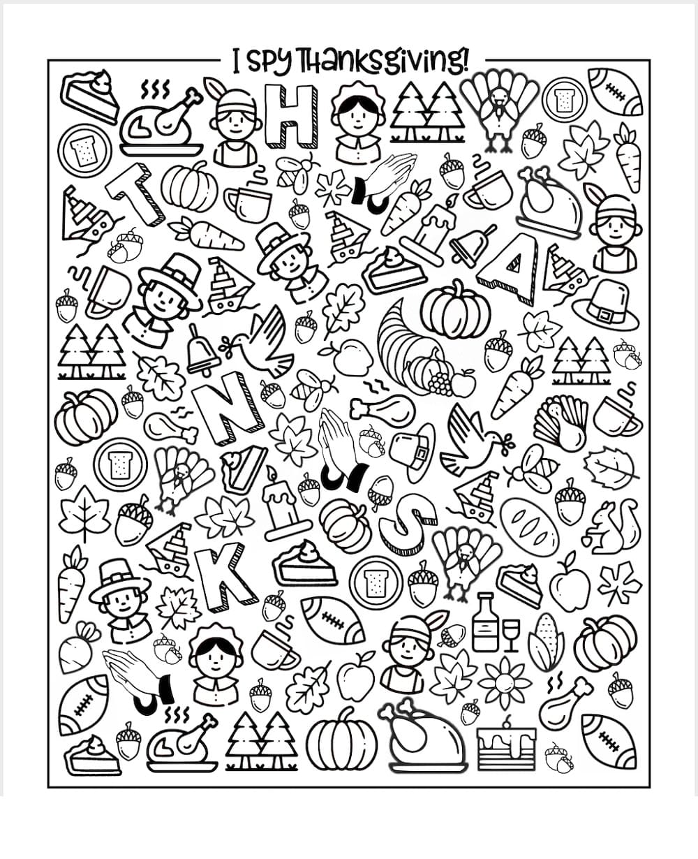Printable Simpel Thanksgiving I Spy Images