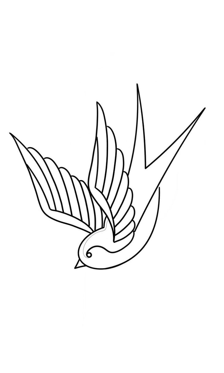 Printable Simple Bird Stencil