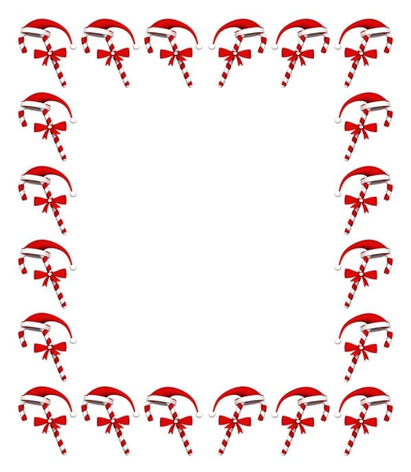 Printable Simple Candy Cane Border