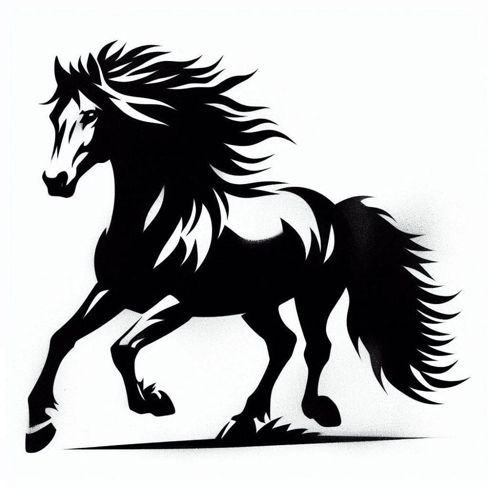 Printable Simple Horse Stencil